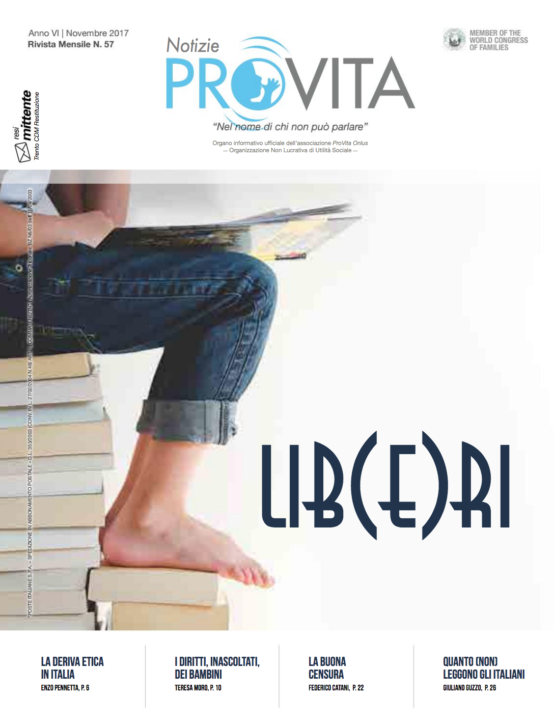 Notizie ProVita di novembre 17 si concentra sull'importanza della lettura